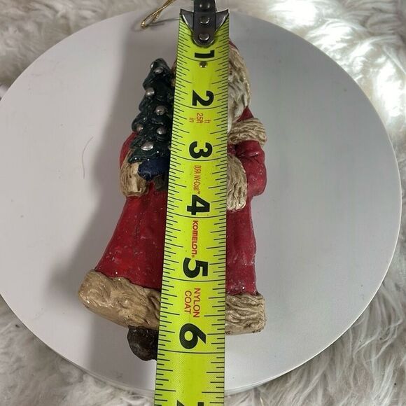 Vintage Santa Clause Christmas Holiday Ornament Handpainted Unbranded 6” Approx - Picture 5 of 5